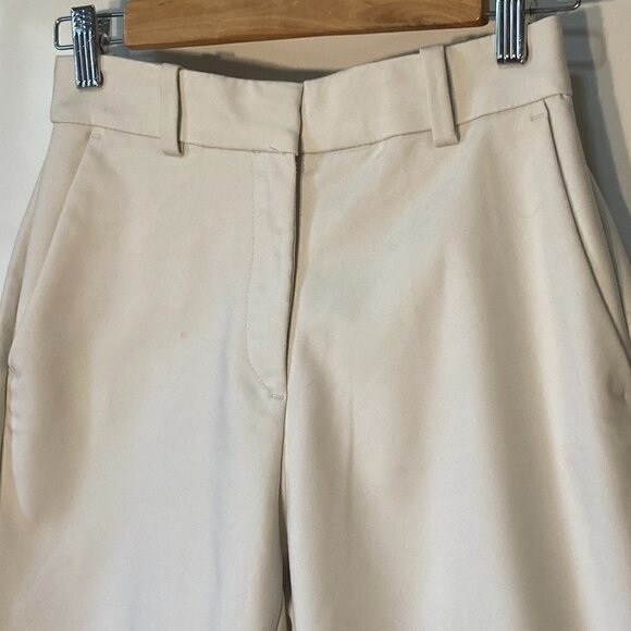 H&M SZ 4 Ecru straight leg classic trouser pant Office Wardrobe Staple Academia - Picture 3 of 7